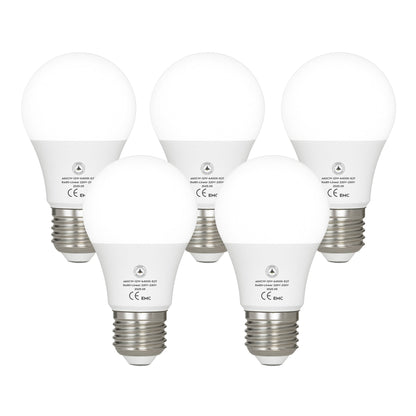 Cool White LED GLS Bulbs 6500K – A55, A60, A65, A95 & T75 - A60H 12W, E27, Pack of 5