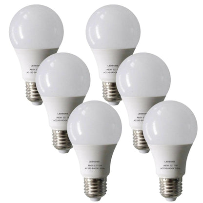 Cool White LED GLS Bulbs 6500K – A55, A60, A65, A95 & T75 - A60H 12W, E27, Pack of 6