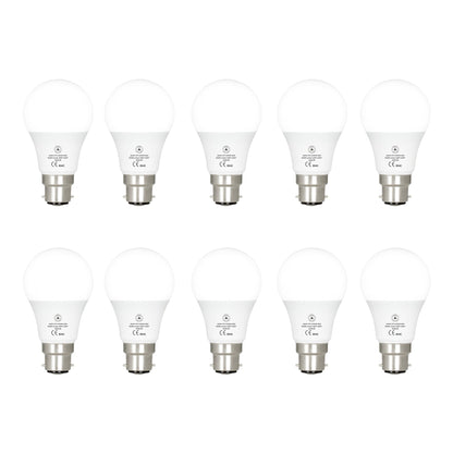 Cool White LED GLS Bulbs 6500K – A55, A60, A65, A95 & T75 - A60H 7W, B22, Pack of 10