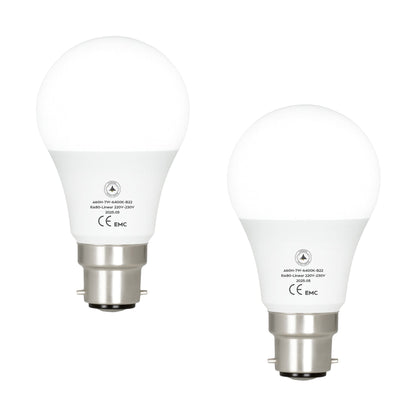 Cool White LED GLS Bulbs 6500K – A55, A60, A65, A95 & T75 - A60H 7W, B22, Pack of 2