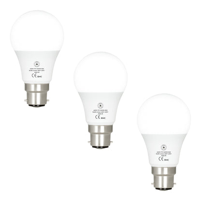 Cool White LED GLS Bulbs 6500K – A55, A60, A65, A95 & T75 - A60H 7W, B22, Pack of 3