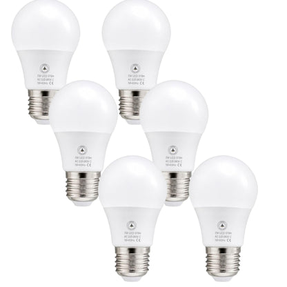 Cool White LED GLS Bulbs 6500K – A55, A60, A65, A95 & T75 - A60H 7W, E27, Pack of 6