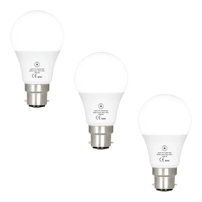 Cool White LED GLS Bulbs 6500K – A55, A60, A65, A95 & T75 - A60H 9W, B22, Pack of 3
