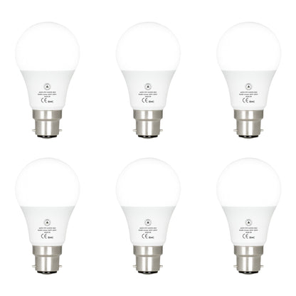 Cool White LED GLS Bulbs 6500K – A55, A60, A65, A95 & T75 - A60H 9W, B22, Pack of 6