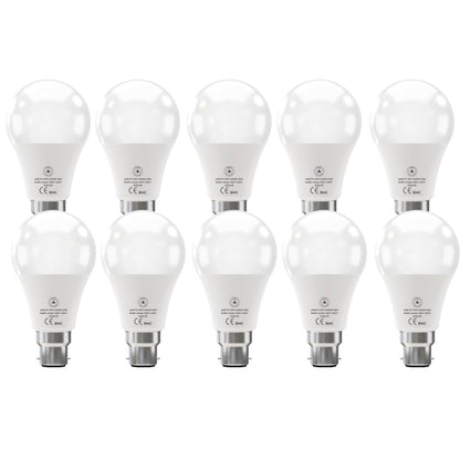 Cool White LED GLS Bulbs 6500K – A55, A60, A65, A95 & T75 - A65H 15W, B22, Pack of 10