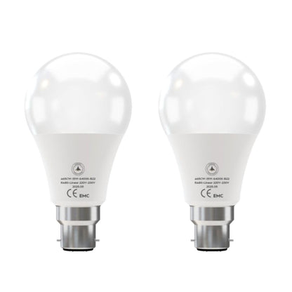 Cool White LED GLS Bulbs 6500K – A55, A60, A65, A95 & T75 - A65H 15W, B22, Pack of 2