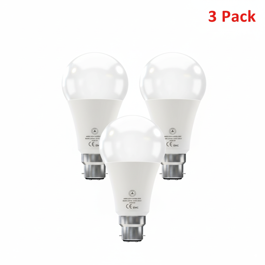 Cool White LED GLS Bulbs 6500K – A55, A60, A65, A95 & T75 - A95 22W, B22, Pack of 3