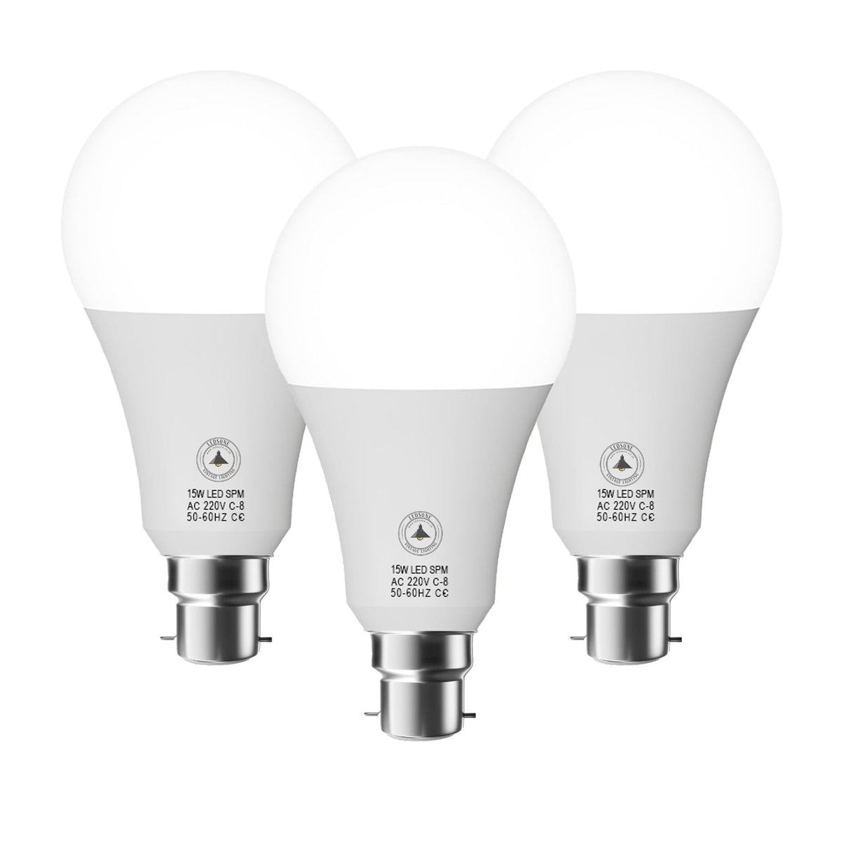 Cool White LED GLS Bulbs 6500K – A55, A60, A65, A95 & T75 - GLS 15W, B22, Pack of 3