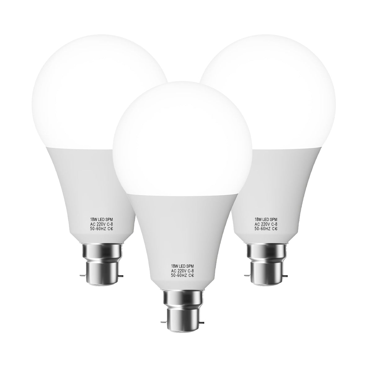 Cool White LED GLS Bulbs 6500K – A55, A60, A65, A95 & T75 - GLS 18W, B22, Pack of 3