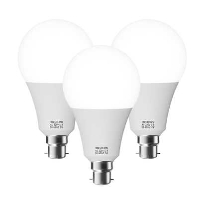Cool White LED GLS Bulbs 6500K – A55, A60, A65, A95 & T75 - GLS 18W, B22, Pack of 3