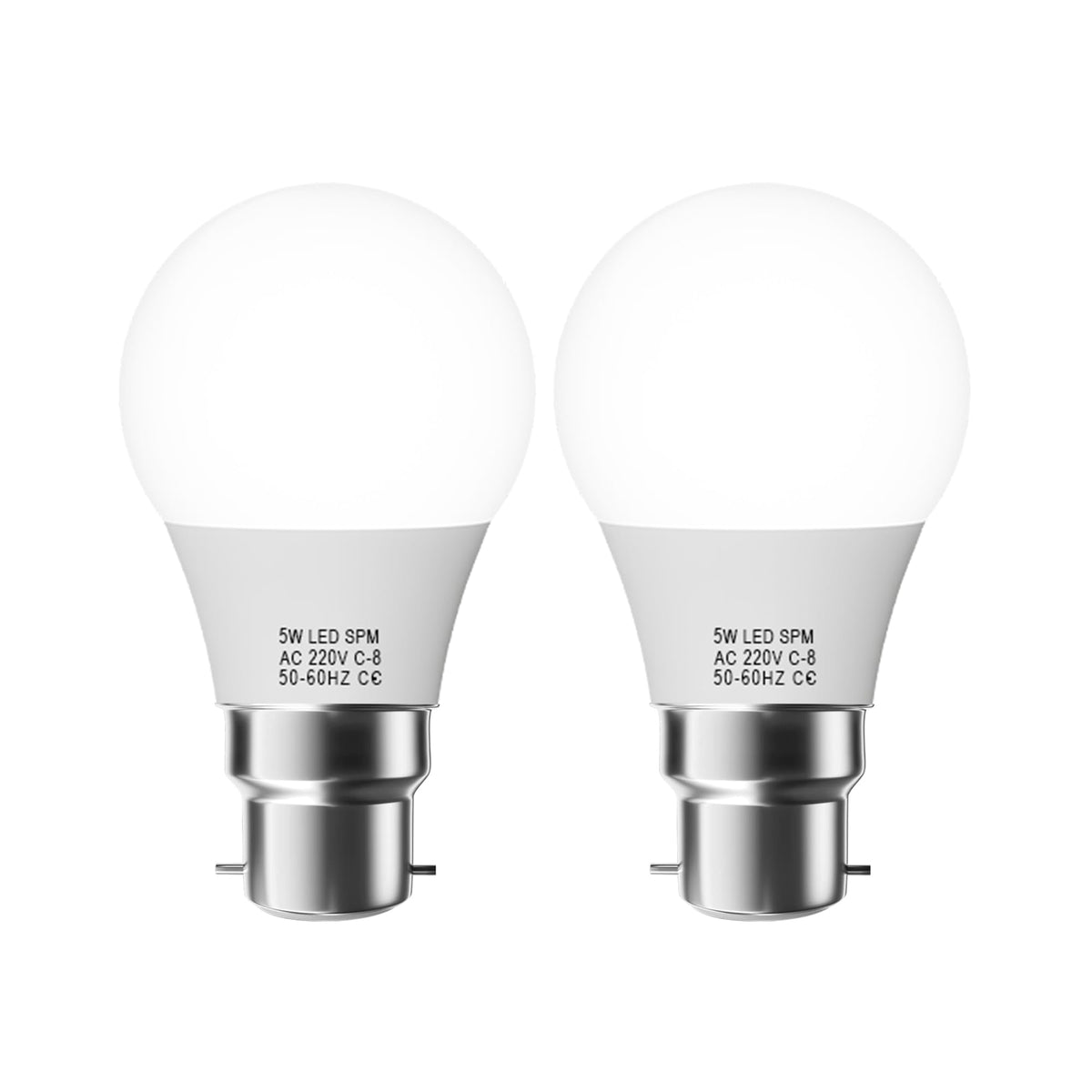 Cool White LED GLS Bulbs 6500K – A55, A60, A65, A95 & T75 - GLS 5W, B22, Pack of 2