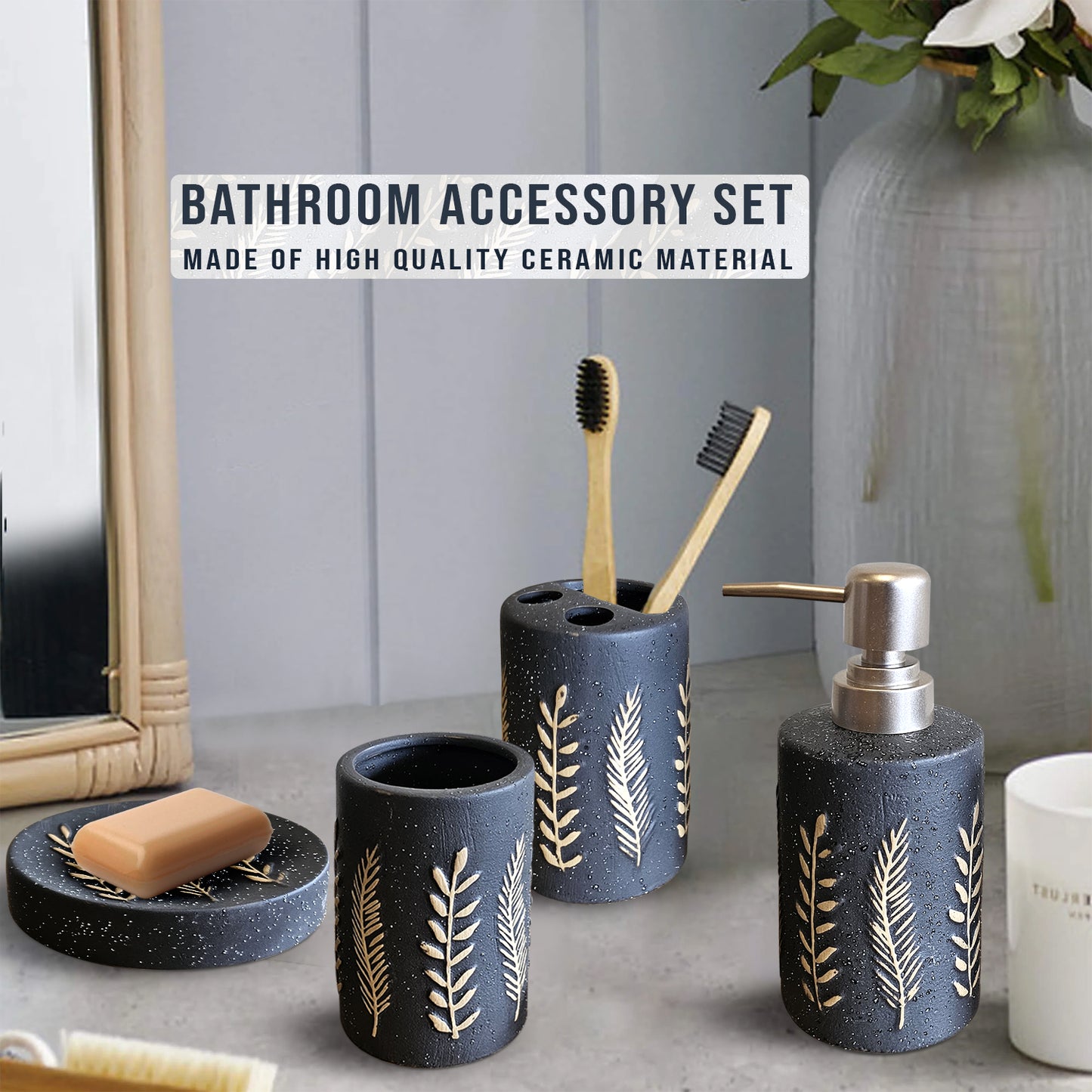 black bathroom accessories