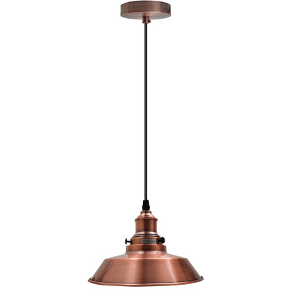Copper Pendant Light – 26 cm Metal Shade, Switched E27 Holder - photo 10