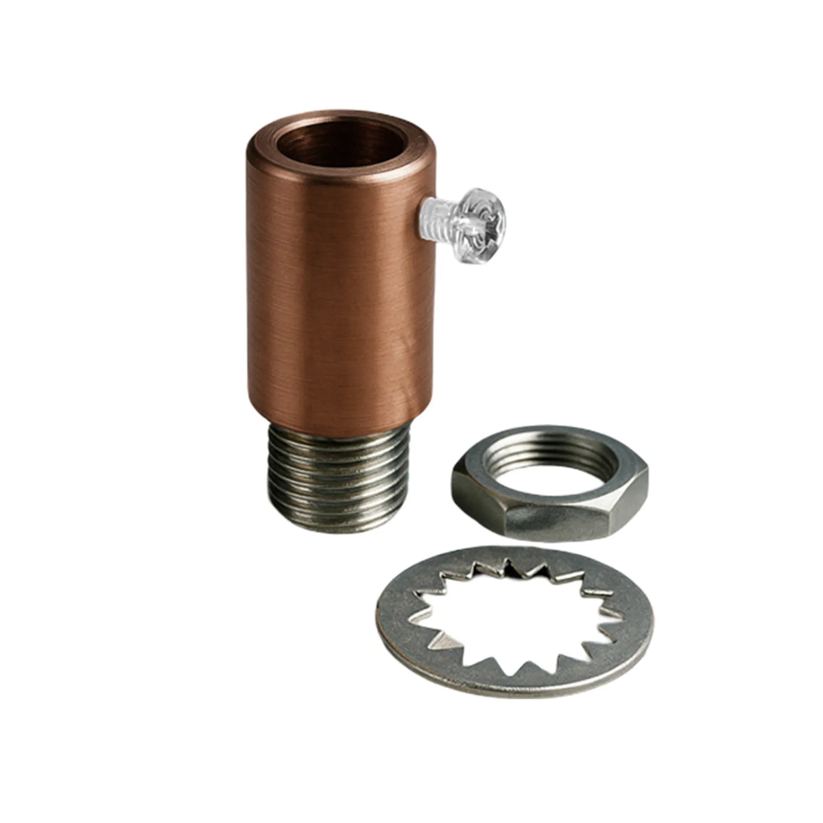 Metal Cord Grip with M10 Thread, Nut & Washer – Copper or Yellow Brass - Copper, Single, Standard