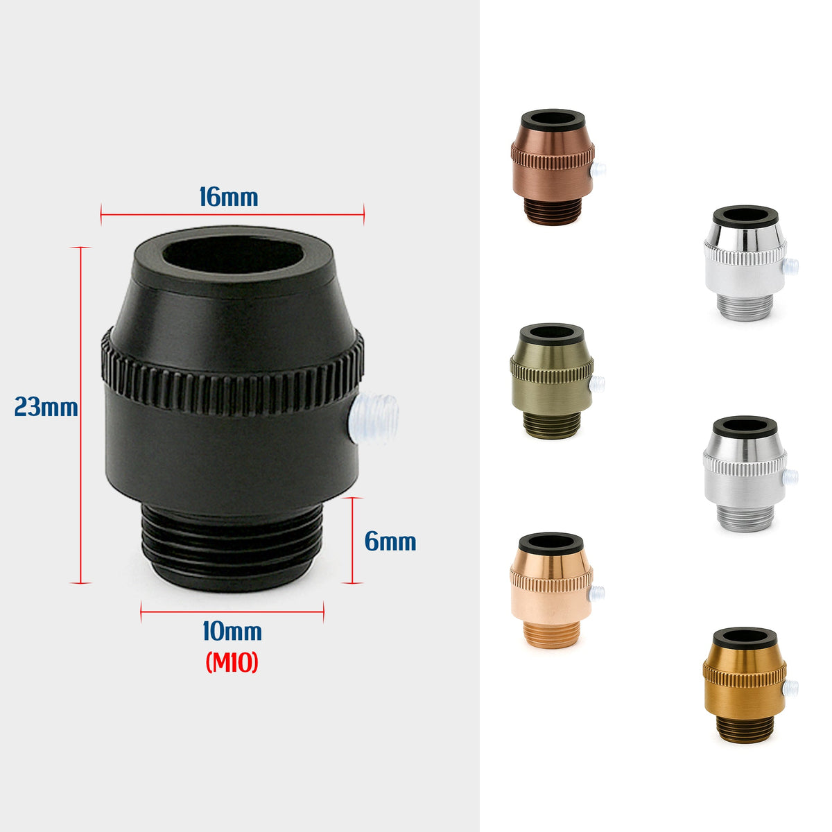 Knurled Metal Cord Grip M10 – 4 Finishes, Pack of 5