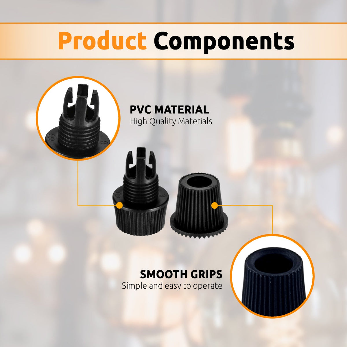 Ribbed Plastic Cord Grip – 16 x 22.5 mm, Black, Green or White - photo 3