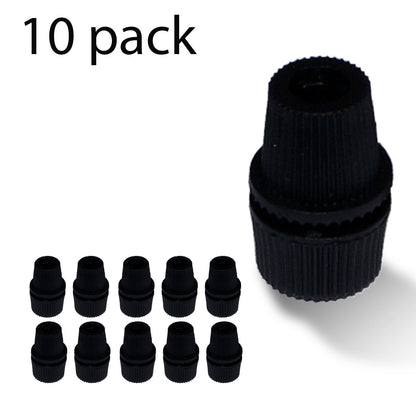 Ribbed Plastic Cord Grip – 16 x 22.5 mm, Black, Green or White - Black, Pack of 10, Standard