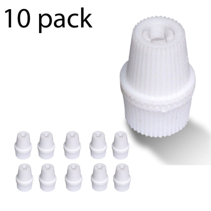 Ribbed Plastic Cord Grip – 16 x 22.5 mm, Black, Green or White - White, Pack of 10, Standard