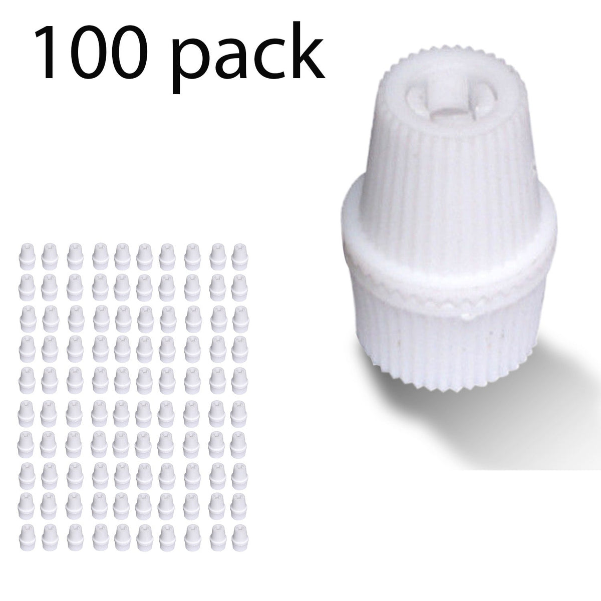 Ribbed Plastic Cord Grip – 16 x 22.5 mm, Black, Green or White - White, Pack of 100, Standard
