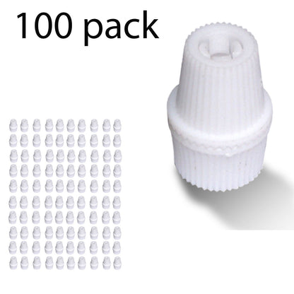 Ribbed Plastic Cord Grip – 16 x 22.5 mm, Black, Green or White - White, Pack of 100, Standard