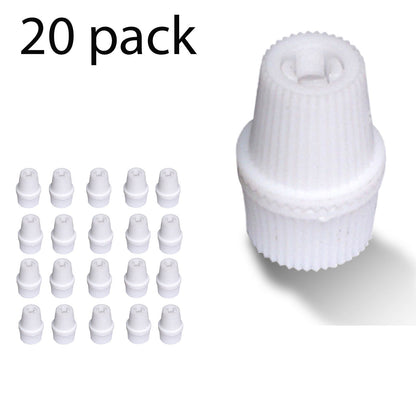 Ribbed Plastic Cord Grip – 16 x 22.5 mm, Black, Green or White - White, Pack of 20, Standard