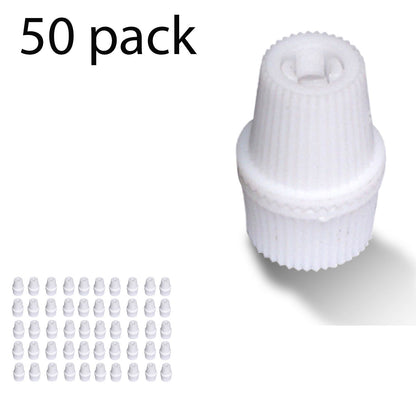 Ribbed Plastic Cord Grip – 16 x 22.5 mm, Black, Green or White - White, Pack of 50, Standard