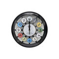 Colourful Number Round Wall Clock – Black Frame, Glass Front