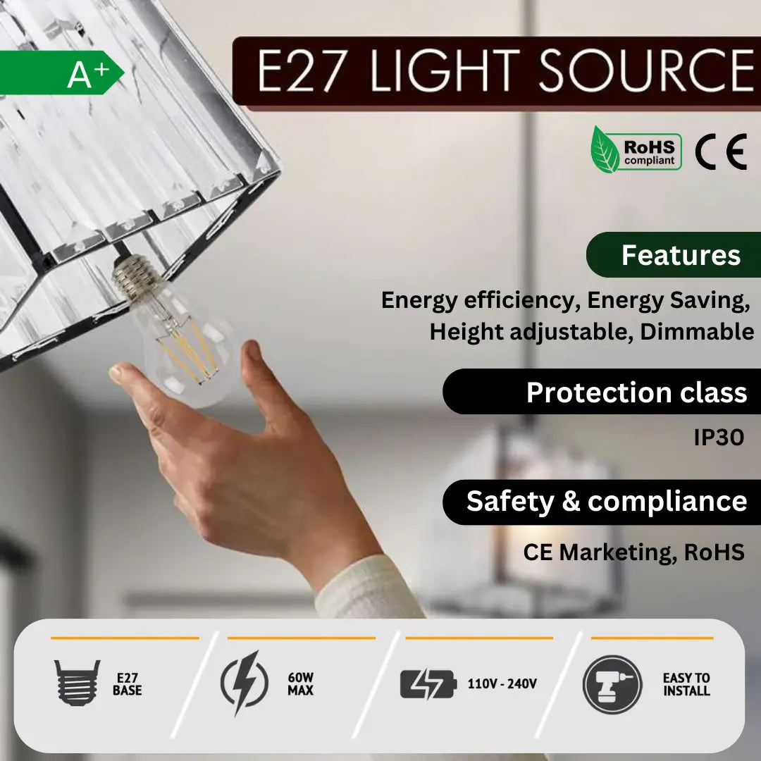 Crystal Cage Lamp Shade – Easy Fit with Reducer Ring - photo 3