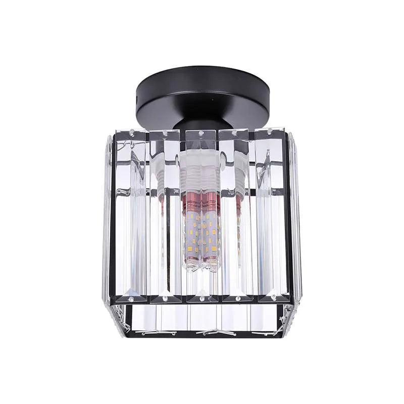 Crystal Cage Lamp Shade – Easy Fit with Reducer Ring - Black, WCCYSQ, Single