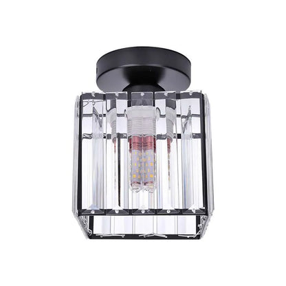 Crystal Cage Lamp Shade – Easy Fit with Reducer Ring - Black, WCCYSQ, Single