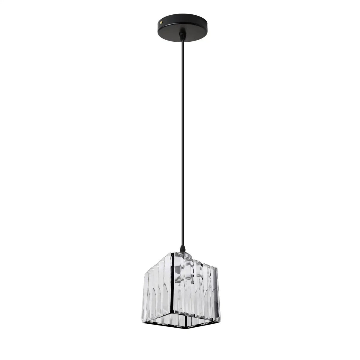 Crystal Cage Lamp Shade – Easy Fit with Reducer Ring - Black, with ST64 Bulb, Pack of 2