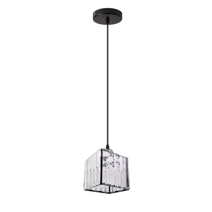 Crystal Cage Lamp Shade – Easy Fit with Reducer Ring - Black, with T45 LED Bulb 4W (WCCY1SQ), Single