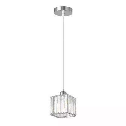 Crystal Cage Lamp Shade – Easy Fit with Reducer Ring - Chrome, with T45 LED Bulb 4W (WCCY1SQ), Single