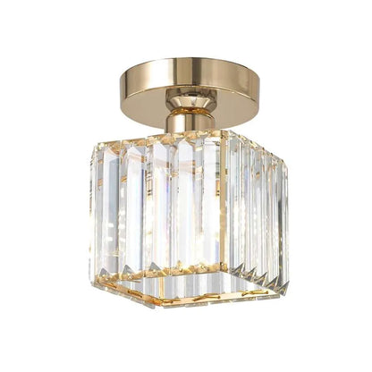 Crystal Cage Lamp Shade – Easy Fit with Reducer Ring - Gold, WCCYSQ, Single
