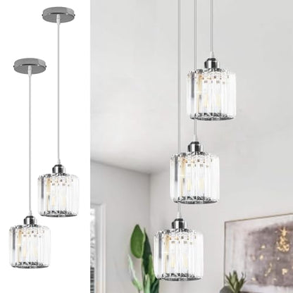 Crystal Cage Lamp Shade – Easy Fit with Reducer Ring - Gold, with A60 LED Bulb 8W (WCCY1RO), Pack of 2