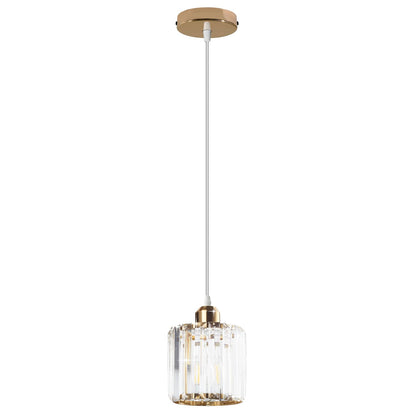 Crystal Cage Lamp Shade – Easy Fit with Reducer Ring - Gold, with A60 LED Bulb 8W (WCCY1RO), Single