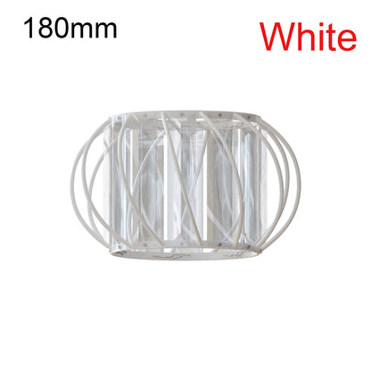 Crystal Cage Lamp Shade – Easy Fit with Reducer Ring - White, 18 cm, Single