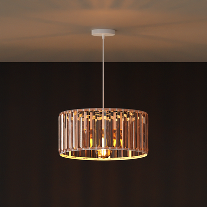 Crystal Drum Pendant Light – 12, 20 or 30 cm, Black or Gold - photo 9