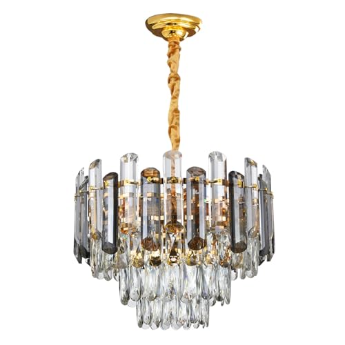 Crystal Lamp Shade - 28 cm with C35 LED Bulb 4W (LSCA280SG) (LSCA280SGLDMC35E1444PK), Standard, Single
