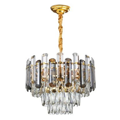 Crystal Lamp Shade - 28 cm with C35 LED Bulb 4W (LSCA280SG) (LSCA280SGLDMC35E1444PK), Standard, Single