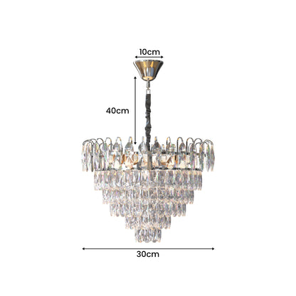 Crystal Lamp Shade - 30 cm (LSCA300), Chrome, Single
