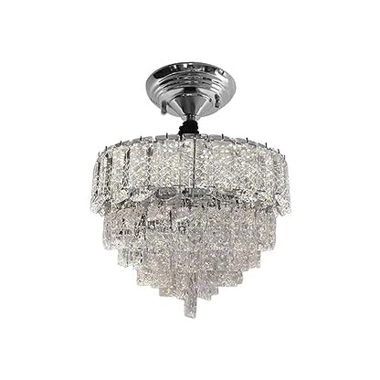 Crystal Lamp Shade - 30 cm (LSCACU300), Chrome, Single