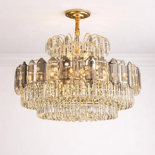Crystal Lamp Shade - 30 cm with C35 LED Bulb 4W (LSCA2L300SG) (LSCA2L300SGLDMC35E144), Standard, Single