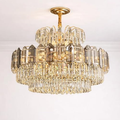Crystal Lamp Shade - 30 cm with C35 LED Bulb 4W (LSCA2L300SG) (LSCA2L300SGLDMC35E144), Standard, Single