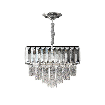Crystal Lamp Shade - 30 cm with C35 LED Bulb 4W (LSCASQ300) (LSCASQ300CLLDMC35E144), Clear, Single
