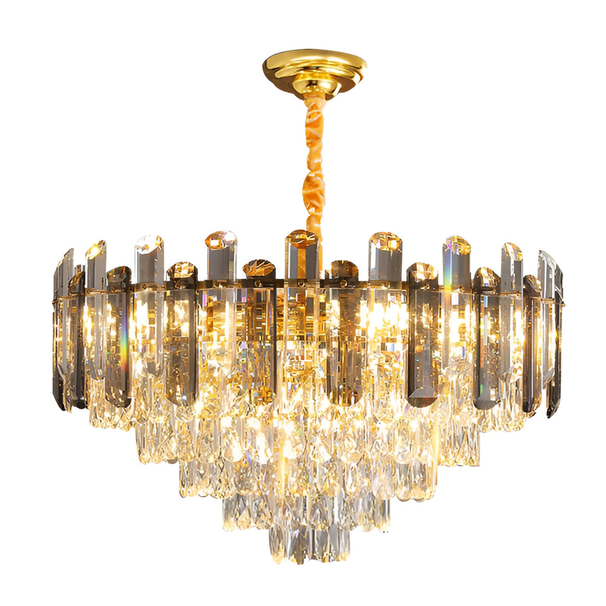 Crystal Lamp Shade - 50 cm with C35 LED Bulb 4W (LSCA500SG) (LSCA500SGLDMC35E1447PK), Standard, Single