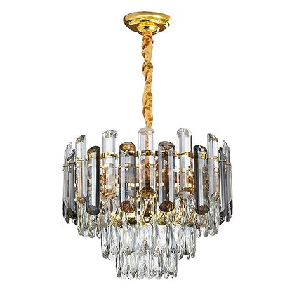 Crystal Lamp Shade - 60 cm with C35 LED Bulb 4W (LSCA600SG) (LSCA600SGLDMC35E1448PK), Standard, Single