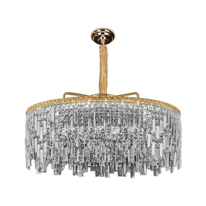 Crystal Lamp Shade - 80 cm with C35 LED Bulb 4W (LSCAGC800) (LSCAGC800GDLDC35E1448PK), Gold, Single