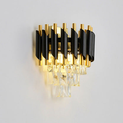 Crystal Wall Light – Black Frame or Gold Glass, 2 x E14 - photo 2