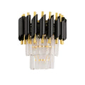 Crystal Wall Light – Black Frame or Gold Glass, 2 x E14 - Black Frame, No Shade, Without Bulb